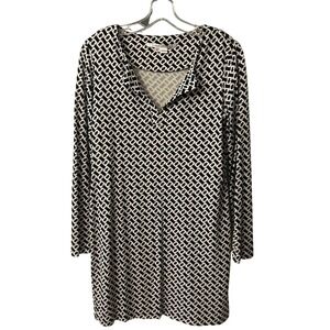 Diane von Furstenberg‎ DVF Geometric Print Long Sleeve Dress Size 6